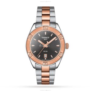 Tissot T-Classic PR 100 Sport | 36mm Grey Dial | Stainless Steel & Rose Gold