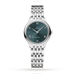 Omega De Ville Prestige Green Dial 27.5mm Stainless Steel Quartz Watch