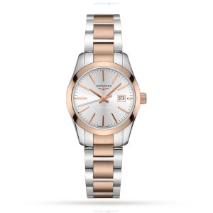 Longines Conquest L22863727 | 29.5mm Silver Dial | Bicoloured Quartz Watch