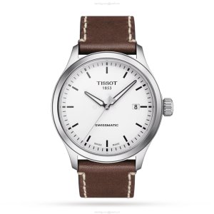 Tissot T-Sport Automatic Watch - 43mm Stainless Steel, White Dial, Leather Strap