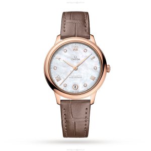 Omega De Ville Prestige 34mm 18ct Rose Gold Automatic Watch | Mother of Pearl Dial