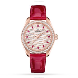 Omega Seamaster Aqua Terra 34mm | 18ct Rose Gold | Automatic | Diamond & Ruby Dial