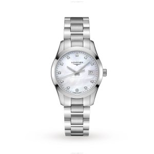 Longines Conquest L23864876 | 34mm Stainless Steel | Quartz Mother of Pearl