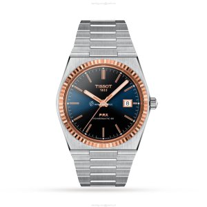Tissot PRX Automatic Blue Watch - 40mm Stainless Steel & Rose Gold